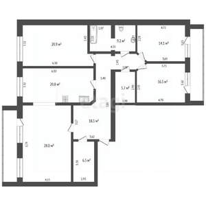 4-к квартира, вторичка, 144м2, 7/13 этаж