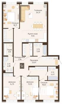 3-к квартира, вторичка, 149м2, 3/7 этаж