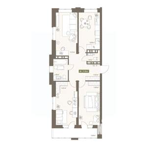 3-к квартира, вторичка, 78м2, 16/16 этаж