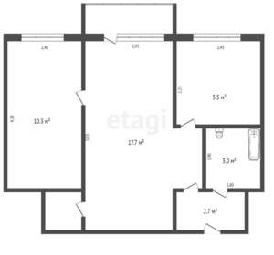 2-к квартира, вторичка, 40м2, 5/5 этаж