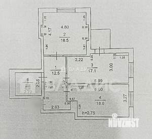 3-к квартира, вторичка, 72м2, 15/18 этаж