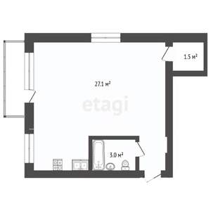 1-к квартира, вторичка, 32м2, 2/3 этаж