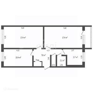 3-к квартира, вторичка, 63м2, 5/5 этаж