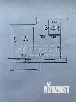 1-к квартира, вторичка, 39м2, 1/5 этаж