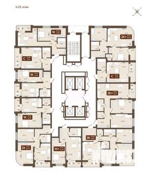 Студия квартира, вторичка, 32м2, 9/25 этаж
