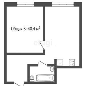 1-к квартира, вторичка, 40м2, 1/5 этаж