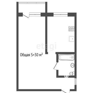 1-к квартира, вторичка, 30м2, 5/5 этаж