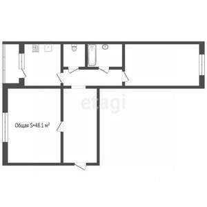 2-к квартира, вторичка, 48м2, 5/5 этаж