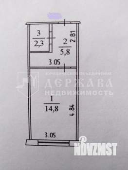 1-к квартира, вторичка, 23м2, 4/9 этаж