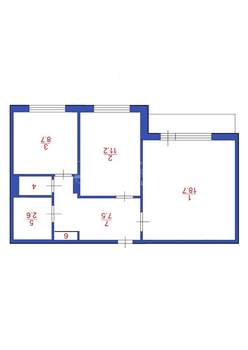 2-к квартира, вторичка, 43м2, 6/10 этаж