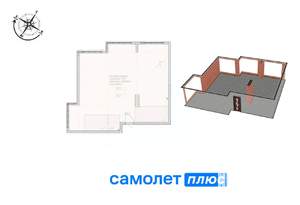 Студия квартира, сданный дом, 101м2, 8/15 этаж
