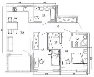 3-к квартира, вторичка, 74м2, 4/8 этаж