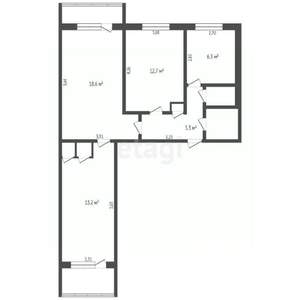3-к квартира, вторичка, 61м2, 4/9 этаж