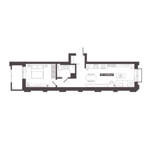 2-к квартира, строящийся дом, 50м2, 13/16 этаж