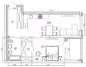 2-к квартира, вторичка, 63м2, 5/8 этаж