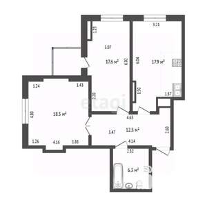 3-к квартира, вторичка, 74м2, 15/16 этаж