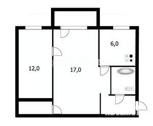 2-к квартира, вторичка, 44м2, 3/5 этаж
