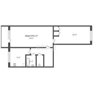 2-к квартира, вторичка, 47м2, 4/5 этаж