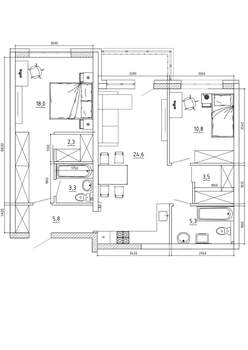3-к квартира, вторичка, 80м2, 6/8 этаж