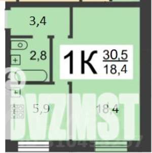 1-к квартира, вторичка, 31м2, 3/5 этаж