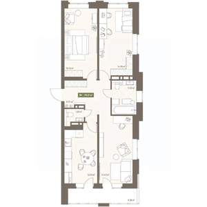 3-к квартира, вторичка, 78м2, 7/16 этаж