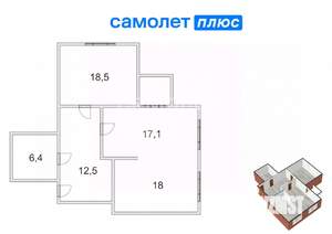 2-к квартира, вторичка, 73м2, 11/16 этаж