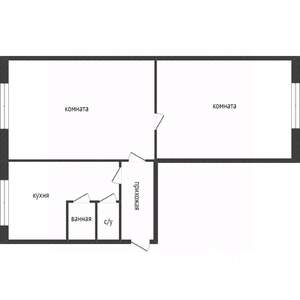 2-к квартира, вторичка, 46м2, 1/5 этаж