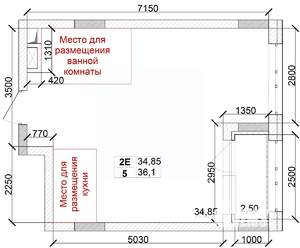 2-к квартира, строящийся дом, 36м2, 9/15 этаж