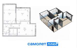 3-к квартира, вторичка, 65м2, 7/15 этаж