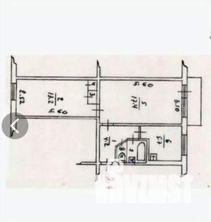 2-к квартира, вторичка, 47м2, 2/5 этаж