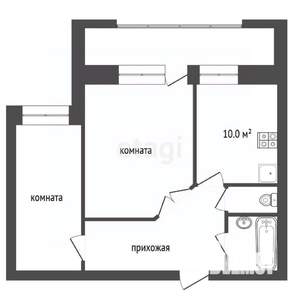 2-к квартира, вторичка, 47м2, 9/10 этаж
