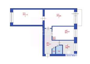 3-к квартира, вторичка, 62м2, 4/5 этаж