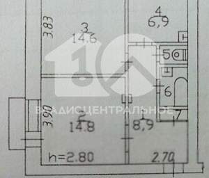 2-к квартира, вторичка, 49м2, 5/5 этаж