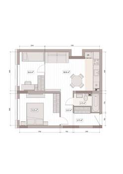 2-к квартира, вторичка, 50м2, 3/15 этаж