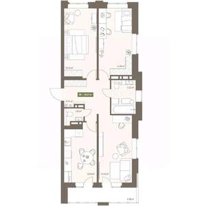 3-к квартира, вторичка, 78м2, 2/16 этаж