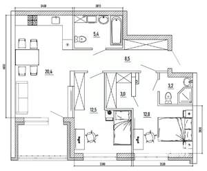 3-к квартира, вторичка, 74м2, 5/8 этаж