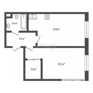 2-к квартира, вторичка, 52м2, 8/17 этаж