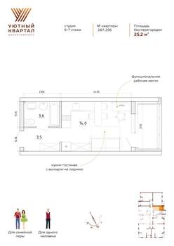 1-к квартира, вторичка, 25м2, 7/8 этаж