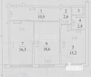 2-к квартира, вторичка, 68м2, 7/12 этаж