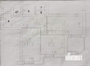 2-к квартира, вторичка, 62м2, 12/17 этаж