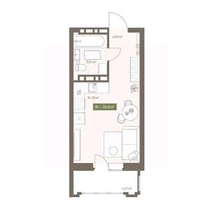 Студия квартира, вторичка, 26м2, 9/16 этаж