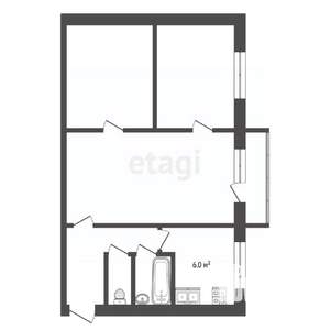 3-к квартира, вторичка, 48м2, 3/5 этаж