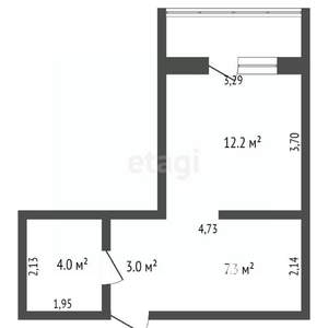 1-к квартира, вторичка, 28м2, 9/16 этаж