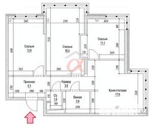 3-к квартира, вторичка, 77м2, 19/20 этаж