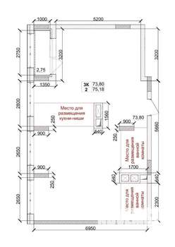 3-к квартира, вторичка, 75м2, 7/15 этаж