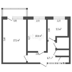 2-к квартира, вторичка, 42м2, 5/5 этаж