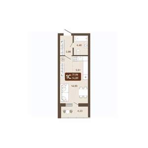 Студия квартира, вторичка, 31м2, 8/20 этаж