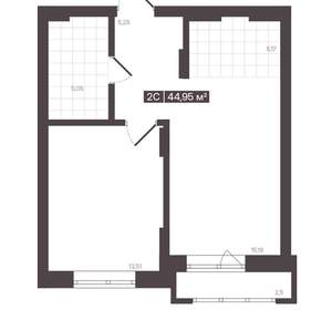 2-к квартира, вторичка, 45м2, 3/16 этаж