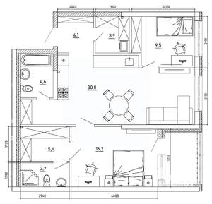 3-к квартира, вторичка, 87м2, 7/8 этаж