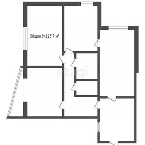 3-к квартира, вторичка, 114м2, 2/10 этаж